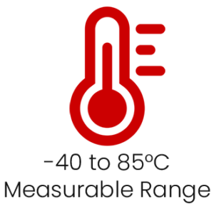 -40 to 85 degrees C measurable range